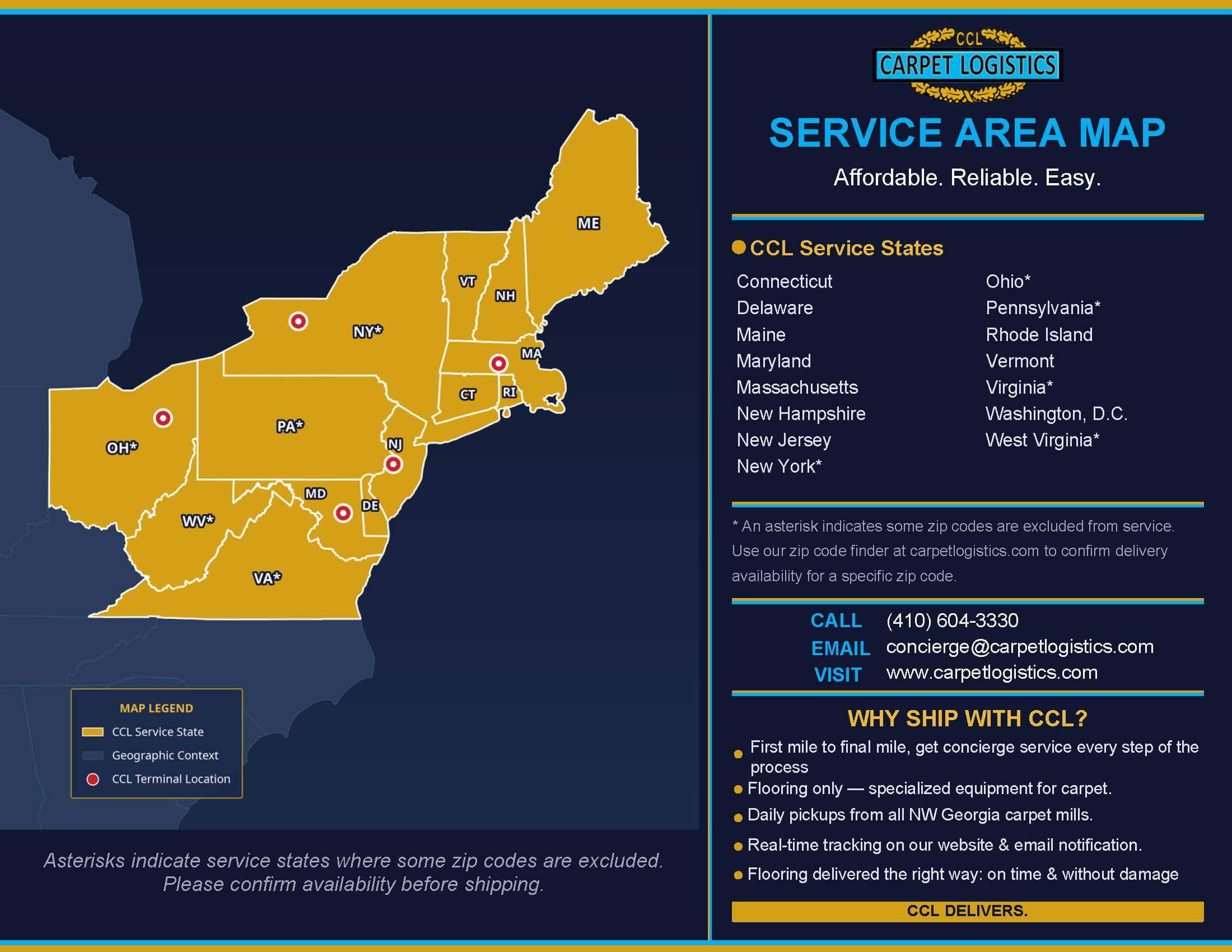 Carpet Logistics - Where Do We Deliver Map (updated 2026) Carpet Logistics - Where Do We Deliver Map